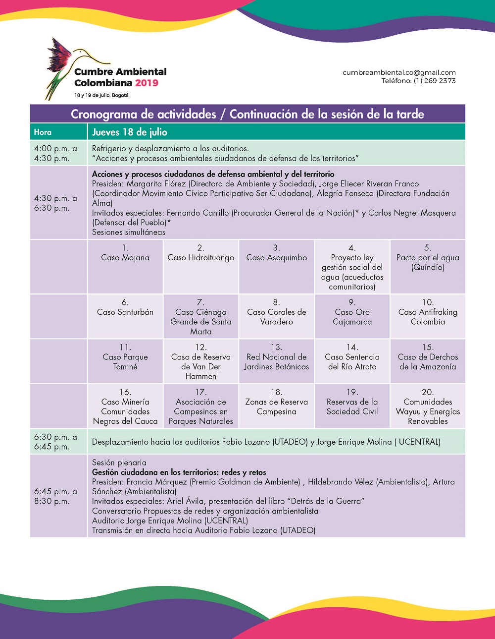 Agenda Cumbre Ambiental Colombiana 2019 Página 4