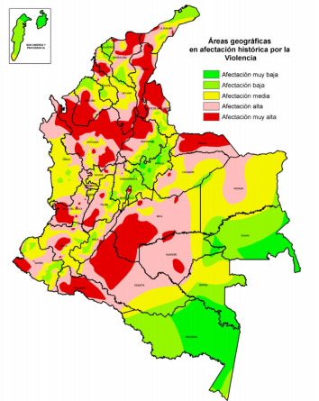 Mapa Colombia FARC