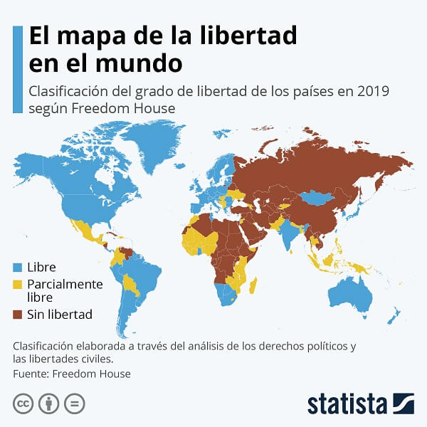 Mapa de libertades en el mundo 1