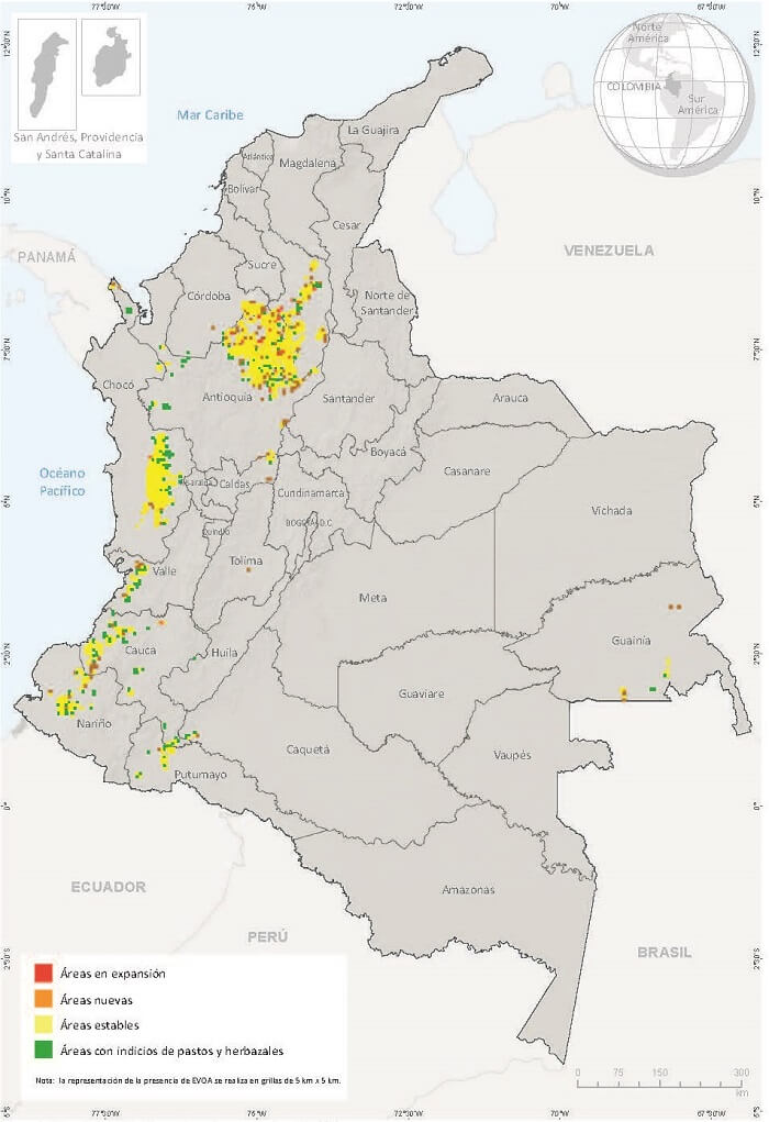 mapa de mineria en colombia