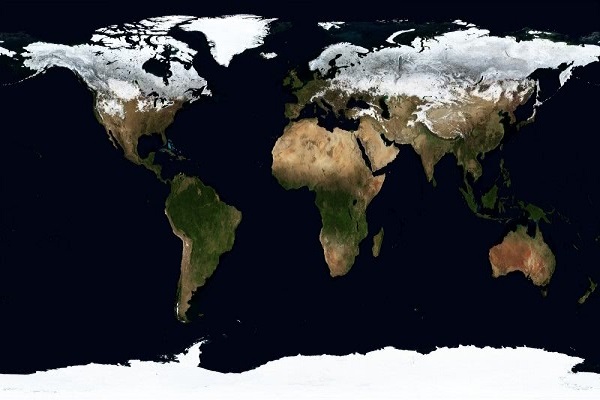 map of earth in winter