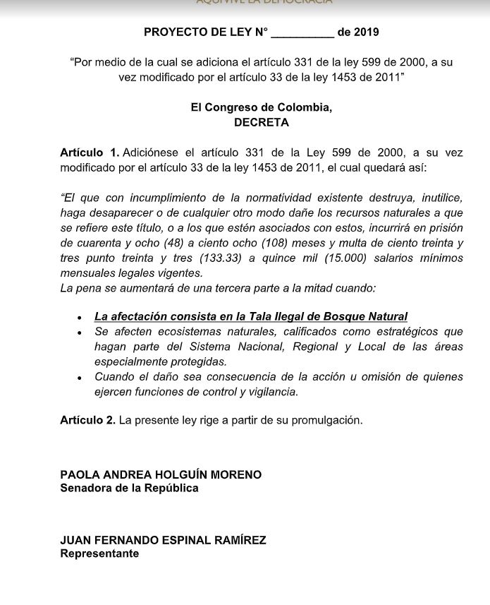 proyecto de ley