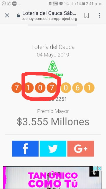 resultado lotería
