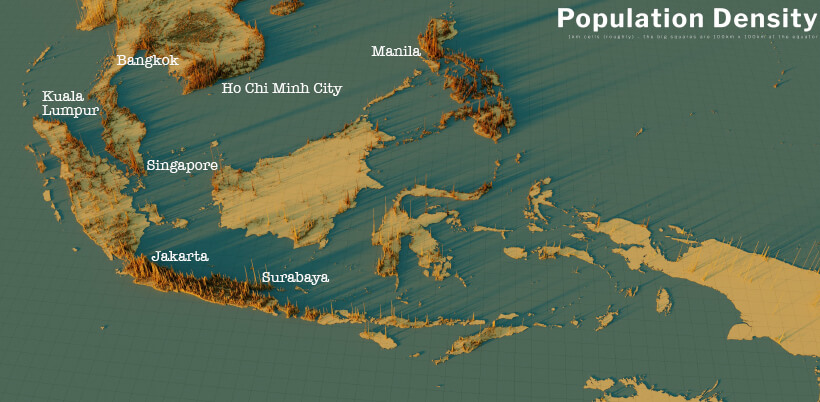 south east asia density map